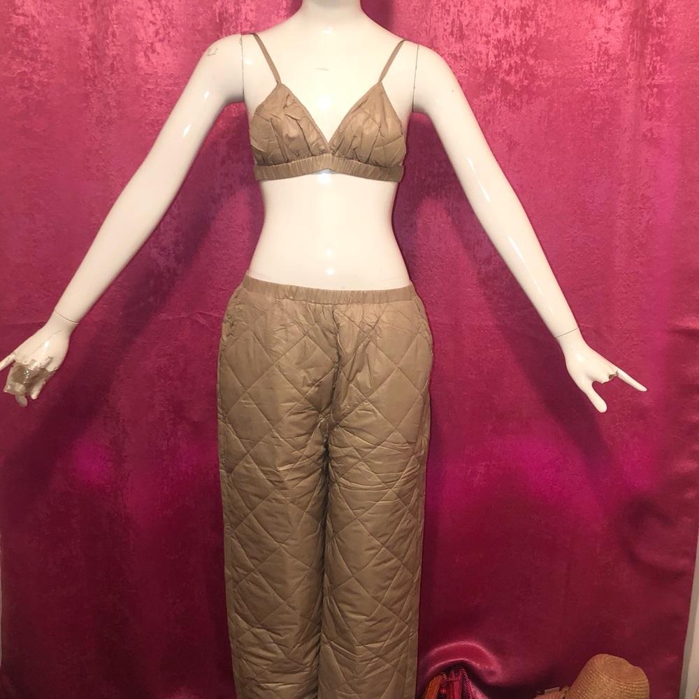 Women's Quilted Set in Tan